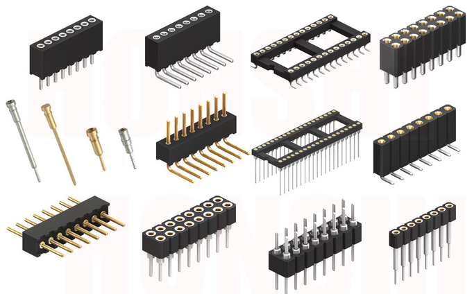 1.27mm Machined Female Header H4.1 Round Female Connector Single Row Right Angle Type 1
