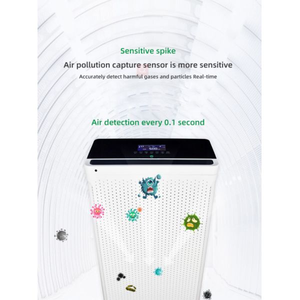 H13 True HEPA Filter Air Purifier Smart WiFi PM2.5 Monitor For Large Room
