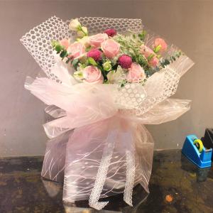 Printed Net Opp Waterproof Florist Paper 58cm X 58cm Bouquet Wrapping
