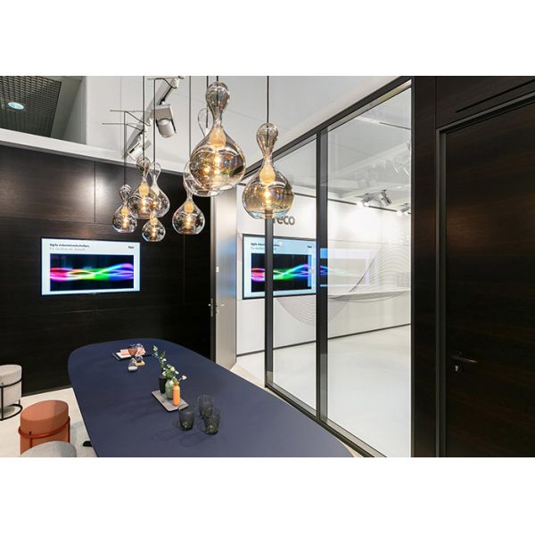 Fashionable Elegant Glass Partition Wall With Door Closer Easy Assemble Acoustic Room