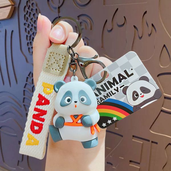 Tastless Design Panda Soft Silicone Cartoon Keychain Charms for Easy and Personalized Gifts