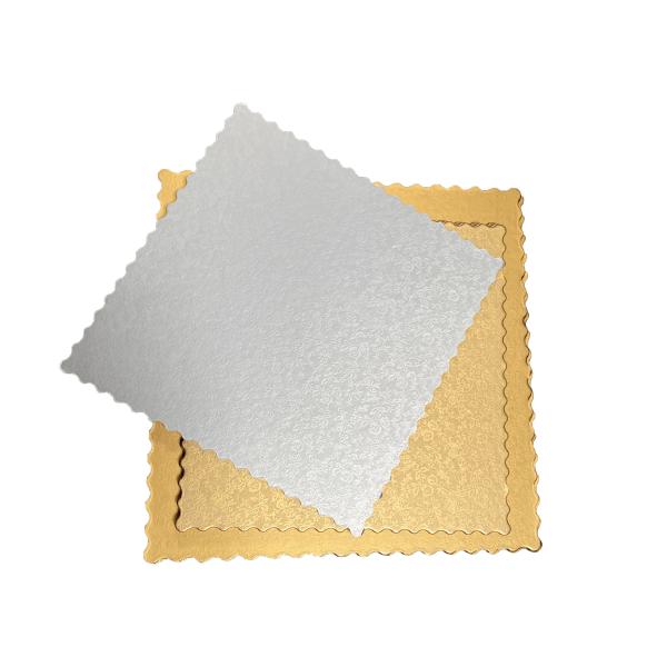 Quality Disposable Embossed Foil Paper Square Cake Board for sale