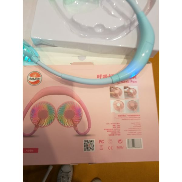Colorful LED 1Ah 30mm Portable Hanging Neck Fan