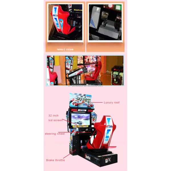3D Car Racing Game Machine Electronic Enjoyable Professional With 32 Inch Display