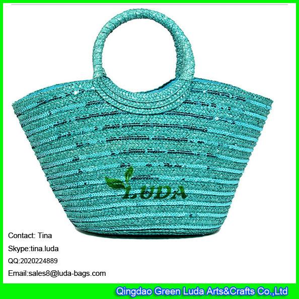Quality LUDA monogrammed beach bag wheat straw hobo shoulder bags for sale