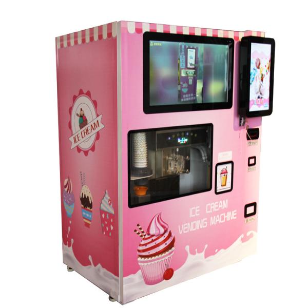 Quality 3 Jams Banknote Soft Ice Cream Vending Machine Fully Automatic for sale