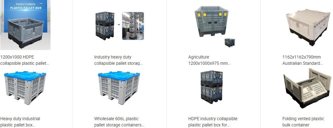 Heavy duty stackable attached lid turnover box, Stackable and nestable plastic shipping tote box for storage or moving
