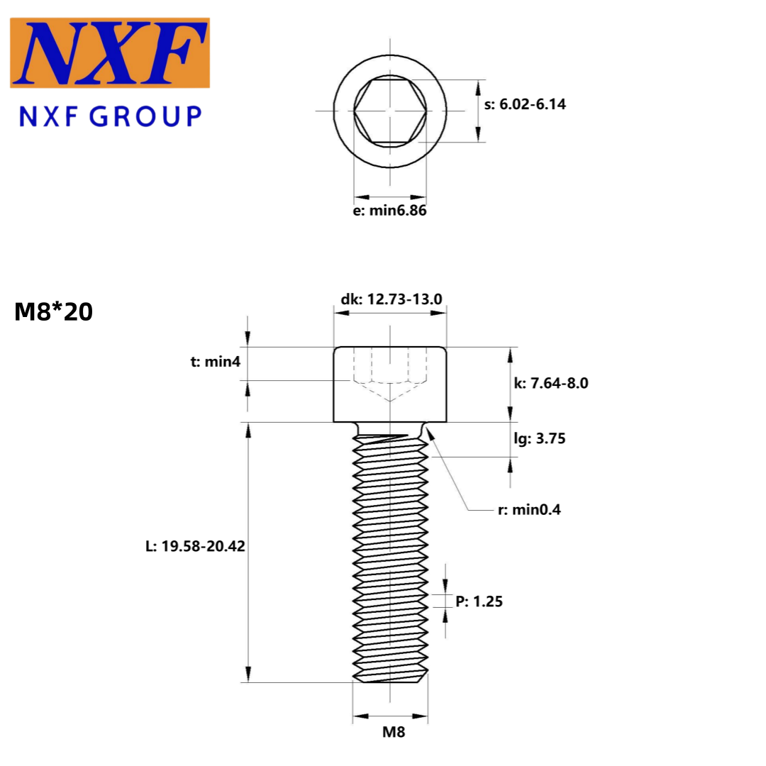 M6 Hastelloy C-276 DIN912 Hex Bolt Plain Finish Hexagon Socket Bolt ANSI Standard DIN912 DIN912 20-50mm