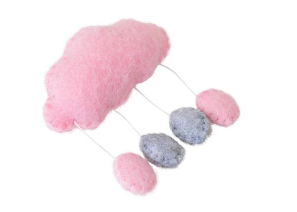 Quality 9 Cm 4 Color Felt Fabric Crafts Lovely Design Clouds Raindrops Pendent for sale