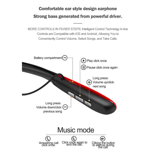 Sports V5.1 Neckband Bluetooth Earphones