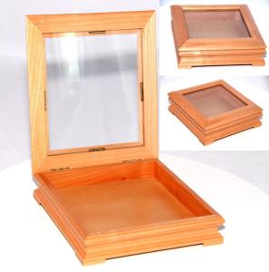 Buy cheap Solid maple wood box with window on top lid product
