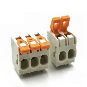 Buy cheap 7.5mm Pitch Dual Row Push in Spring Crimping PCB Terminal Blocks 27A 300V product