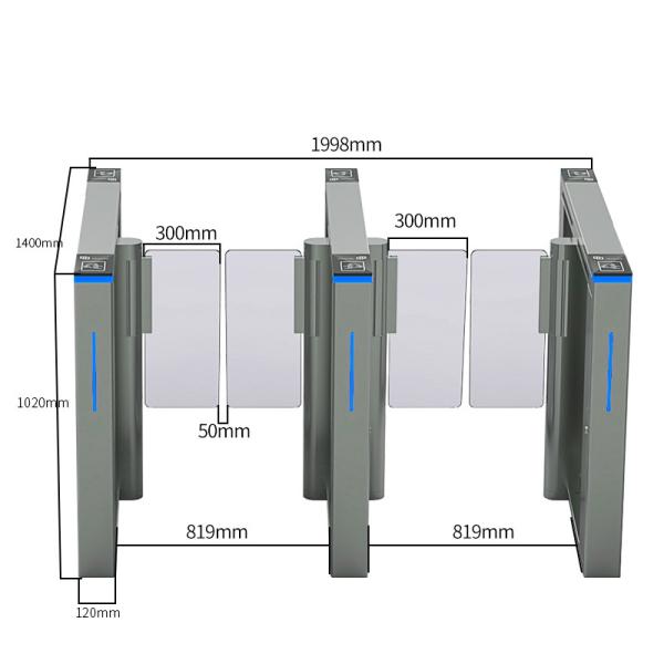 Quality Biometric Sensors RFID Tripod Turnstile Gate , Facial Recognition Swing Security Gate for sale