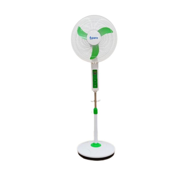 12V DC Solar Floor Fan Rechargeable 16 Inch Plastic For Home