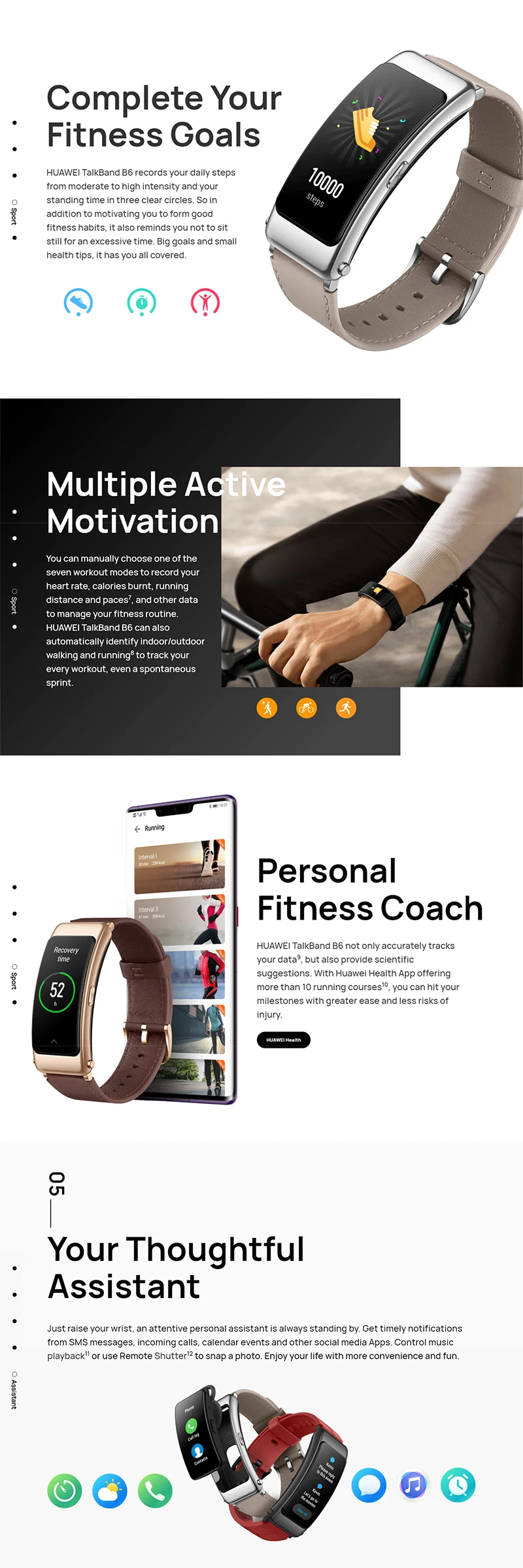 Original HUAWEI Smart Watch B6 Touch Screen Headset Wristband Sports Bracelet 1.53 Inch Heart Rate Blood Oxygen Monitoring Smart