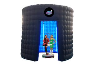 Round Shape 360 Booth Enclosure Halloween Inflatable Photo Booth For Rent