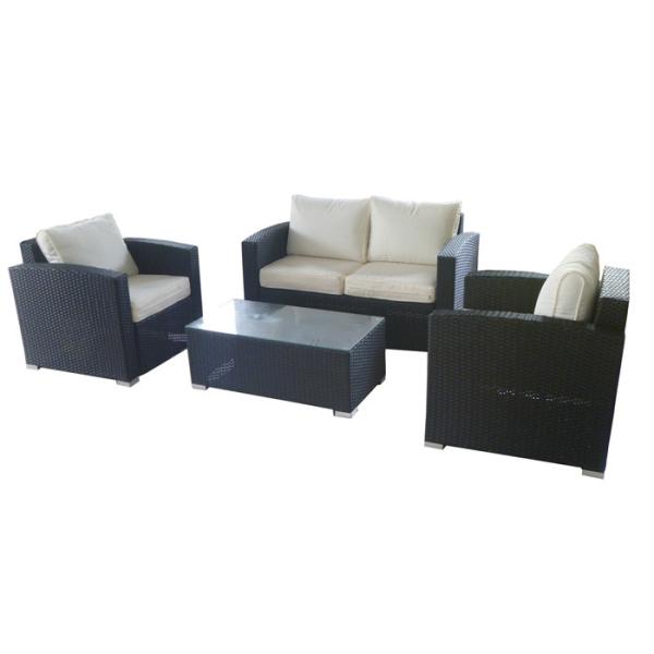 Quality Discount Rattan Furniture Double / Single Wicker Sofa Set With Table for sale