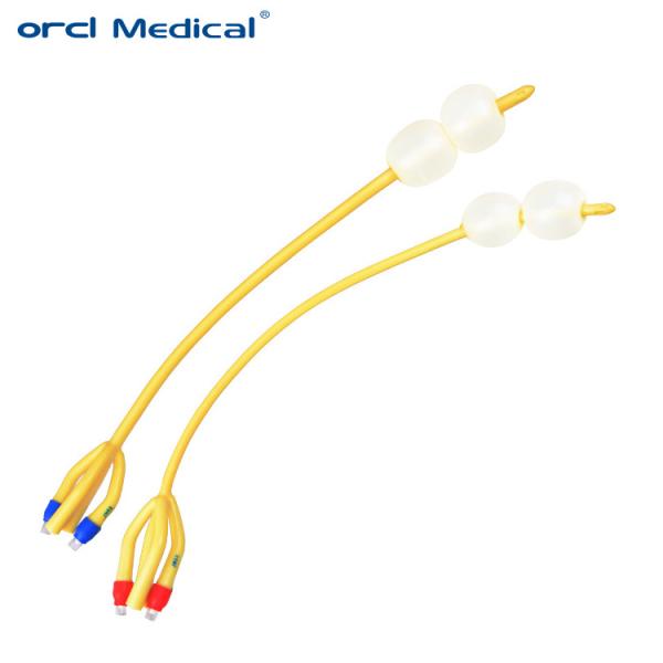 Quality Silicone Coated Latex Foley Catheter 4 Way Double Balloon For Urology Surgery for sale