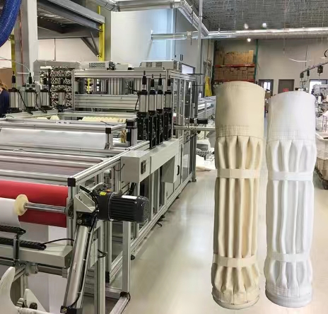 120mm Steel Plant Pleated Filter Bags , Aramid Nomex Dust Removal Bags