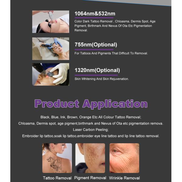 P1 Vertical Picosecond Laser Q Switched Pigmentation Removal Pico Laser Tattoo Removal Machine