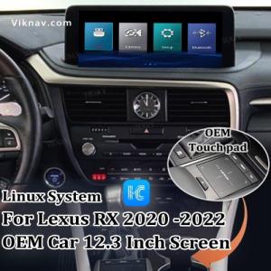 Viknav Fit For Original Car 12.3Inch Screen Linux System For Lexus RX 2020 2021 2022 Wireless Apple CarPlay Android Auto