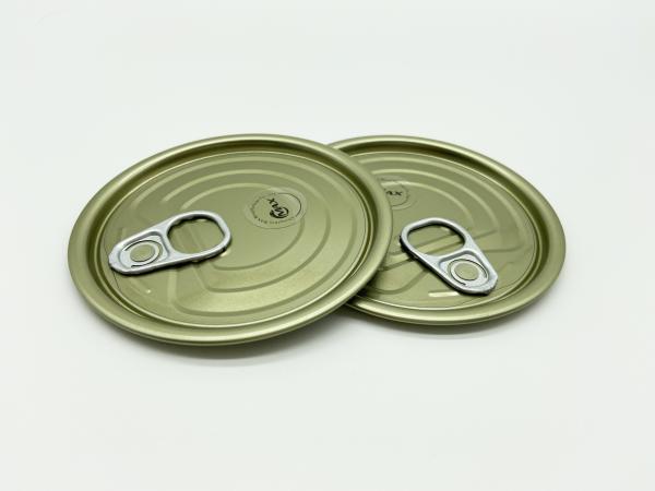 Quality 307# Professional Easy Open End , TFS gold color with food safety grade lacquer, for fruits, vegetables for sale