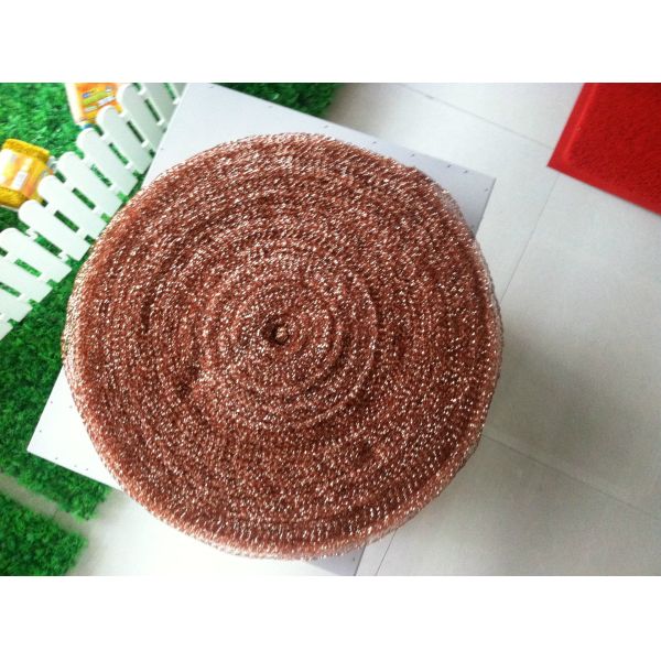 Antibacterial Pure Copper Mesh Wool , Strong Decontamination Scouring Pads Bulk
