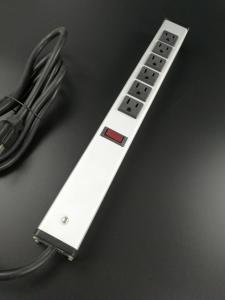 Universal Mountable Six Socket Extension Cord Power Strip Dustproof Aluminum Shell