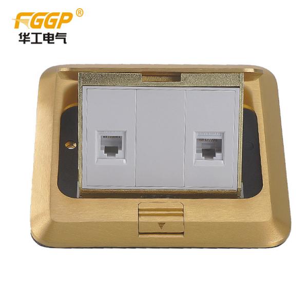 Quality Popular CAT 6 Network 2 Port RJ45 Floor Socket , Electrical Floor Box for sale
