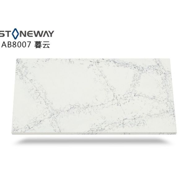 Artificial Gray Quartz Kitchen Countertops Stain Resist UV Cutting Side Finish