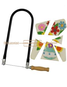 Buy cheap 5&quot; U Tube Fret Saw Frame with Wooden Grip for junior students to learn and practise paint board carving and pa product