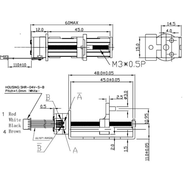 China SM15-45L 2 Phase 4 Wire Motor Precision 6V DC Stepping Motor 15mm 18 degree Step angle
