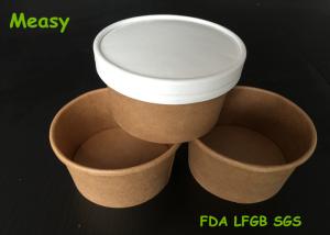 Insulated 8oz Kraft Thick Paper Soup Bowl With Non vented Paper Lid
