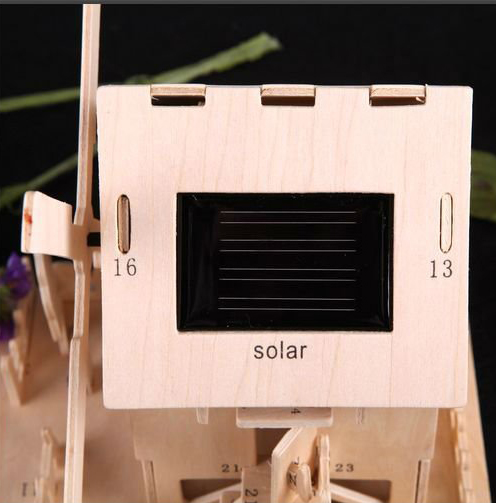 Promotion 3D Wooden Puzzle Solar Toy Powered Solar DIY Wooden Toy House Model Wood Craft Assembly