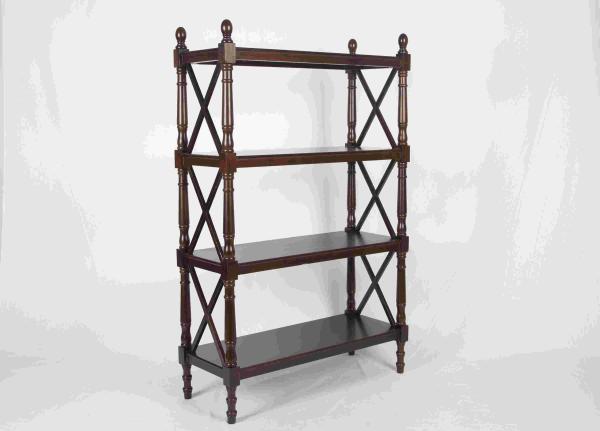 Quality 144CM Walnut Soild Wooden Book Rack Four Tiers For Living Room Corner Storage for sale
