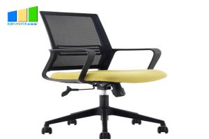 China Executive Fabric Swivel Chair Black Mid Back Mesh Office Chair Computer Desk Staff Chair on sale