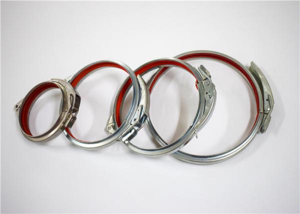 Quality Custom Size Ductwork Galvanized Pipe Clamp With Red Rubber Lining for sale