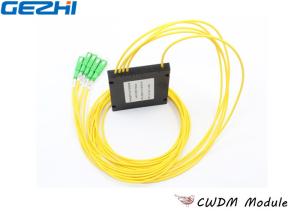 China Yellow 1x4 CWDM Mux Demux ABS type for Line Monitoring , 1270~1610nm Wavelength on sale