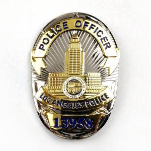 China Engraved Metal Enamel Custom Police Badges Single Side / Double Side on sale