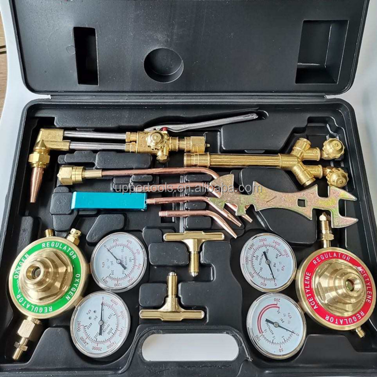 Gas Welding and Cutting Torch Kit Oxygen Acetylene Brazing Set with Carrying Case Ideal