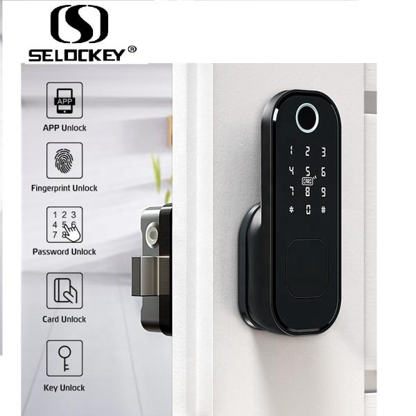Quality Keyless WiFi Home Electric Keypad Deadbolt 12V Rim Door Locks for sale