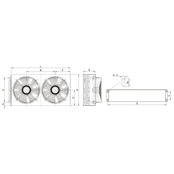 FNH -180 Condenser Refrigeration , Horizontal Heat Exchanger For Assamble Cold Room