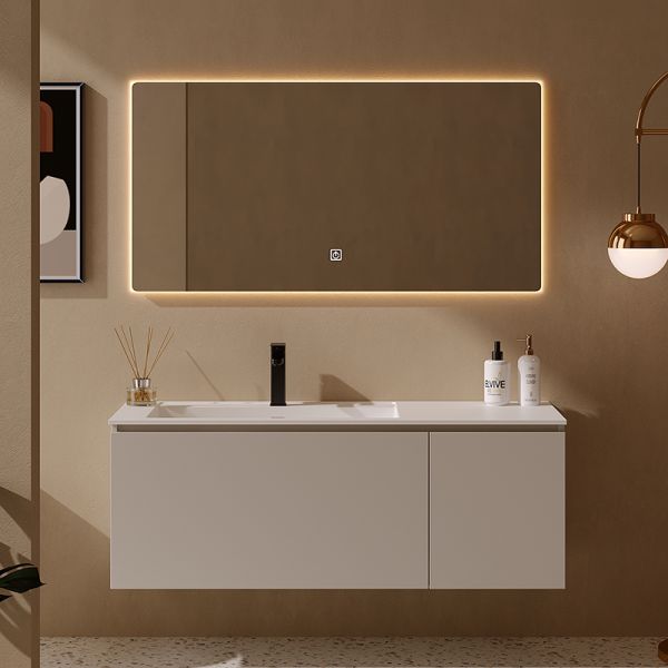 SONSILL Rectangle Slate Bathroom Vanity With LED Mirror Light