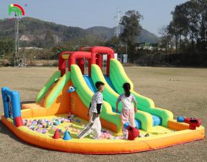 Buy cheap Inflatable Bouncer Combo Bounce House Double Lane Inflatable Water Slide With Water Pool Trampoline Shooting Net Basket Climbing product