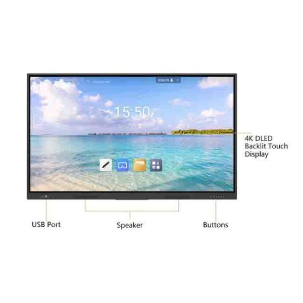 LCD Smart Interactive Panels Finger Touch FCC 86 Inch Smart Board