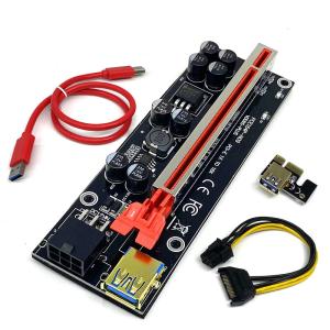 China Gold Plated Ver009S PCIE Riser Card 009s PCI Express 1X to 16X Extender 6Pin Power 60CM USB 3.0 Cable For Graphics Card on sale