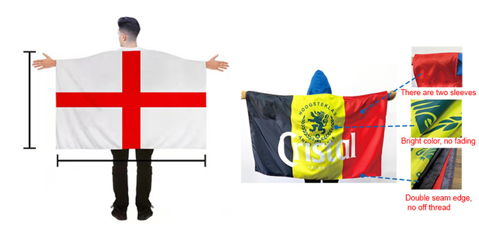 Custom Logo Digital Printing Flag Cape Flying Style 4 Color Fastness