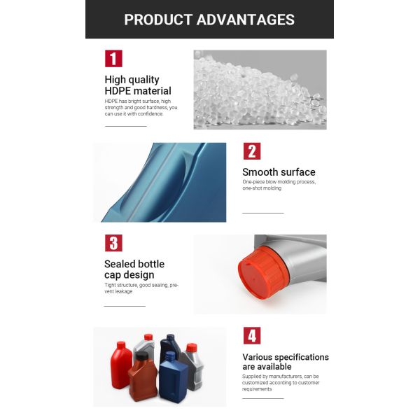 PE Engine Oil Bottle 1000ml Screw CAP Empty Motor Oil Container
