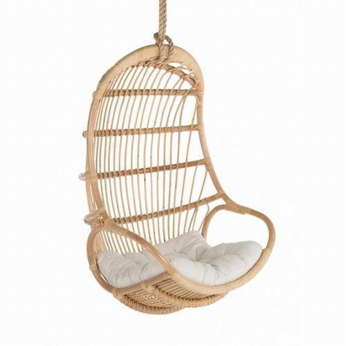 Quality 360mm Height 200mm Width Rattan Hanging Egg Chair , Egg Doll Chair steel frame for sale