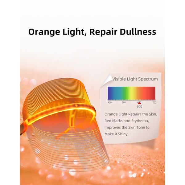 Lighten Wrinkles Spots 70g Red Blue Orange 680nm 5V 2A LED Light Therapy Mask